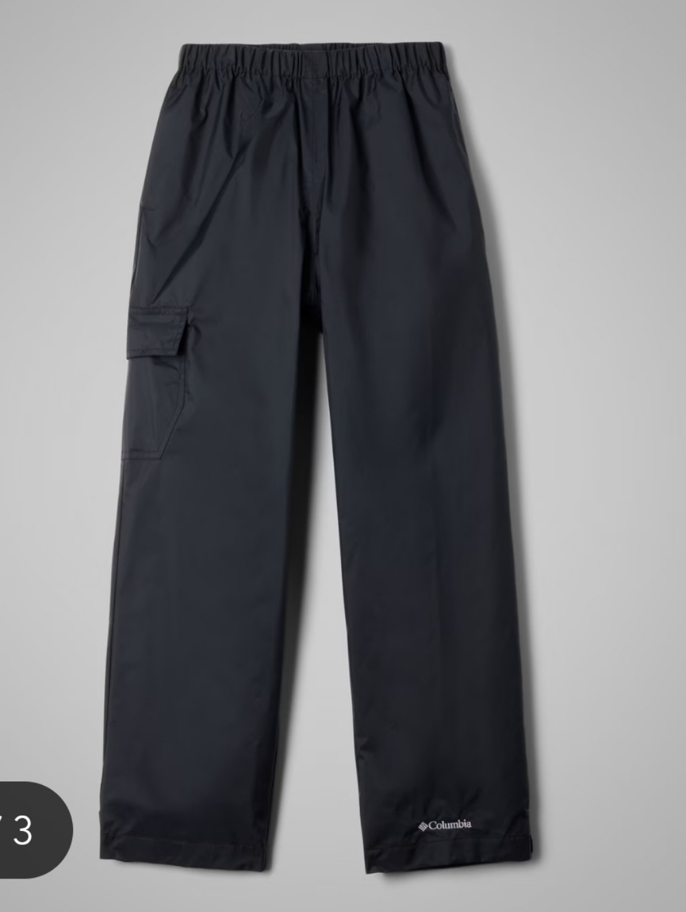 Like New Columbia Boy's Cypress Brook Black Rain Pants Size 10/12